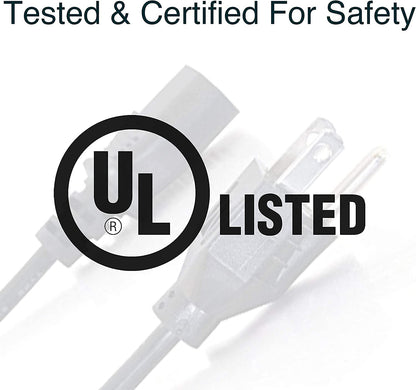 3FT Replacement AC Power Cord - Power Cable for Electronics, TV, Computer, Printer, Radio, Monitor, Samsung, Dell, Vizio, LG, Asus, Laptop and More (03129)